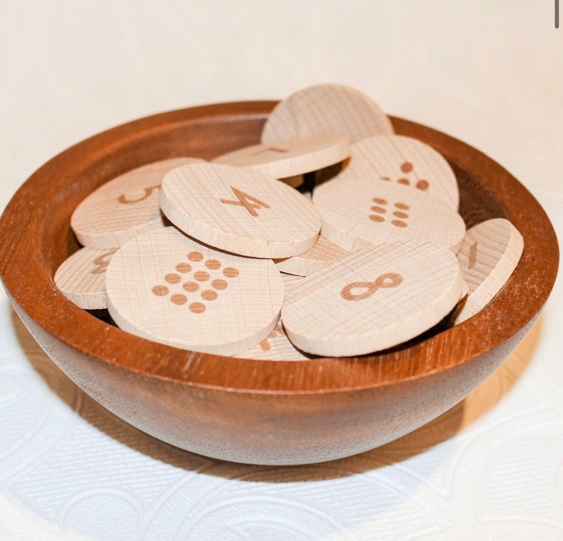 Wooden Numbers And Subitising Discs Etsy