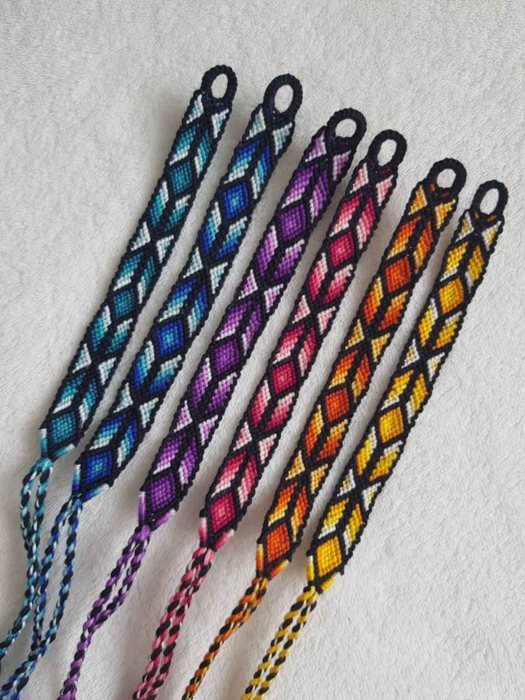 Yael Bracelet brésilien unisexe en coton à motif géométrique Etsy France