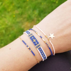 Set of 4 minimalist bracelets for women in miyuki delica glass beads