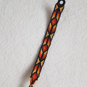 Bracelet brésilien unisexe en coton à motif géométrique Orange