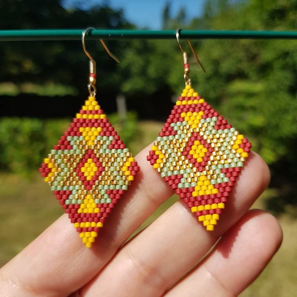 Jolies paires de boucles d'oreilles en perles de verre miyuki delica