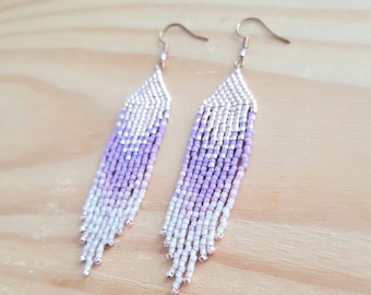 Purple and gold earrings