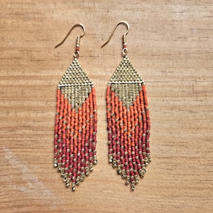 Asly | Woven earrings with pearl fringe