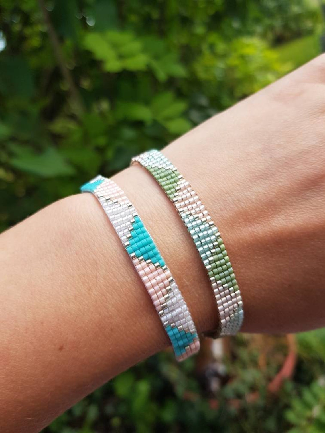 Bracelet tissé en perles miyuki delica fait au métier à tisser Etsy