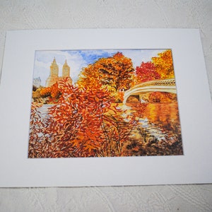 New York City Art Print Central Park West New York City Brown Cityscape Painting by Gwen Meyerson