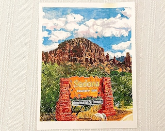 Watercolor Art Print Sedona, Arizona