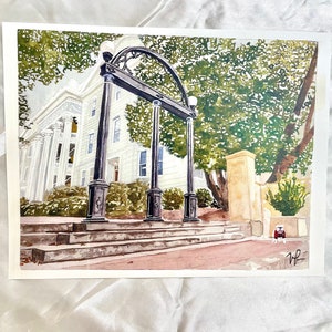 Watercolor Art Print University of Georgia Arch Athens, Georgia