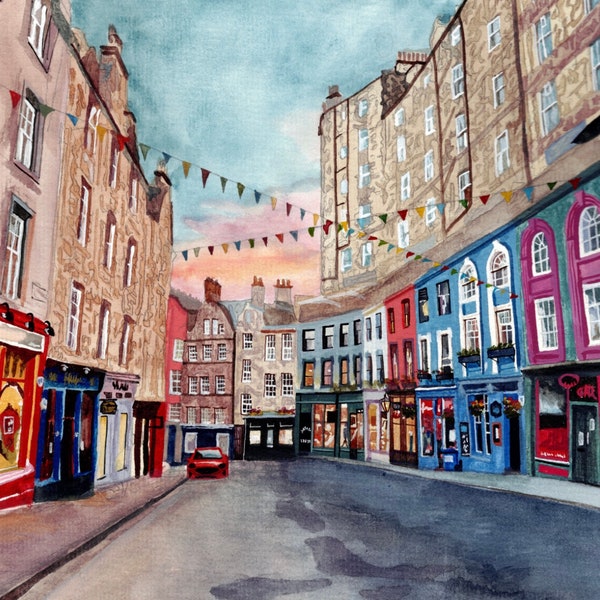 Edinburgh Scotland Watercolor Art Print