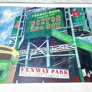 Watercolor Art Print Boston Red Sox Fenway Park