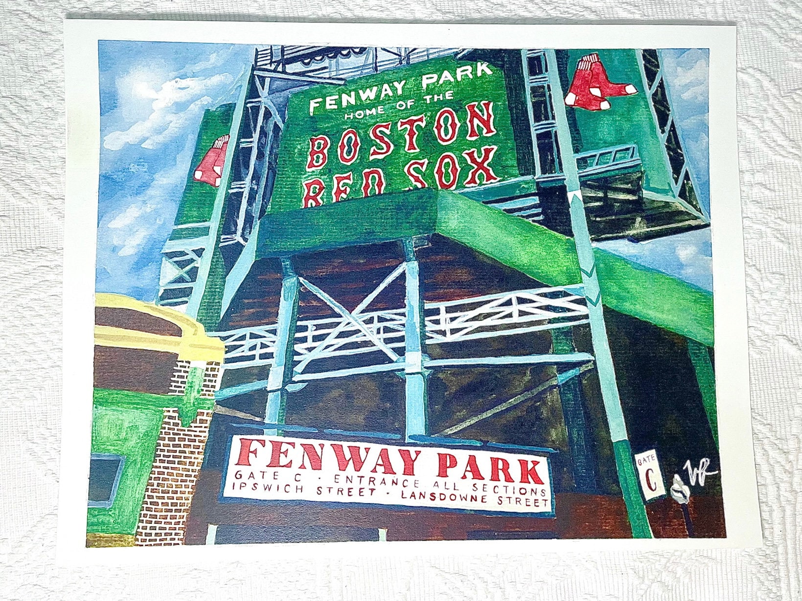 Watercolor Art Print Boston Red Sox Fenway Park