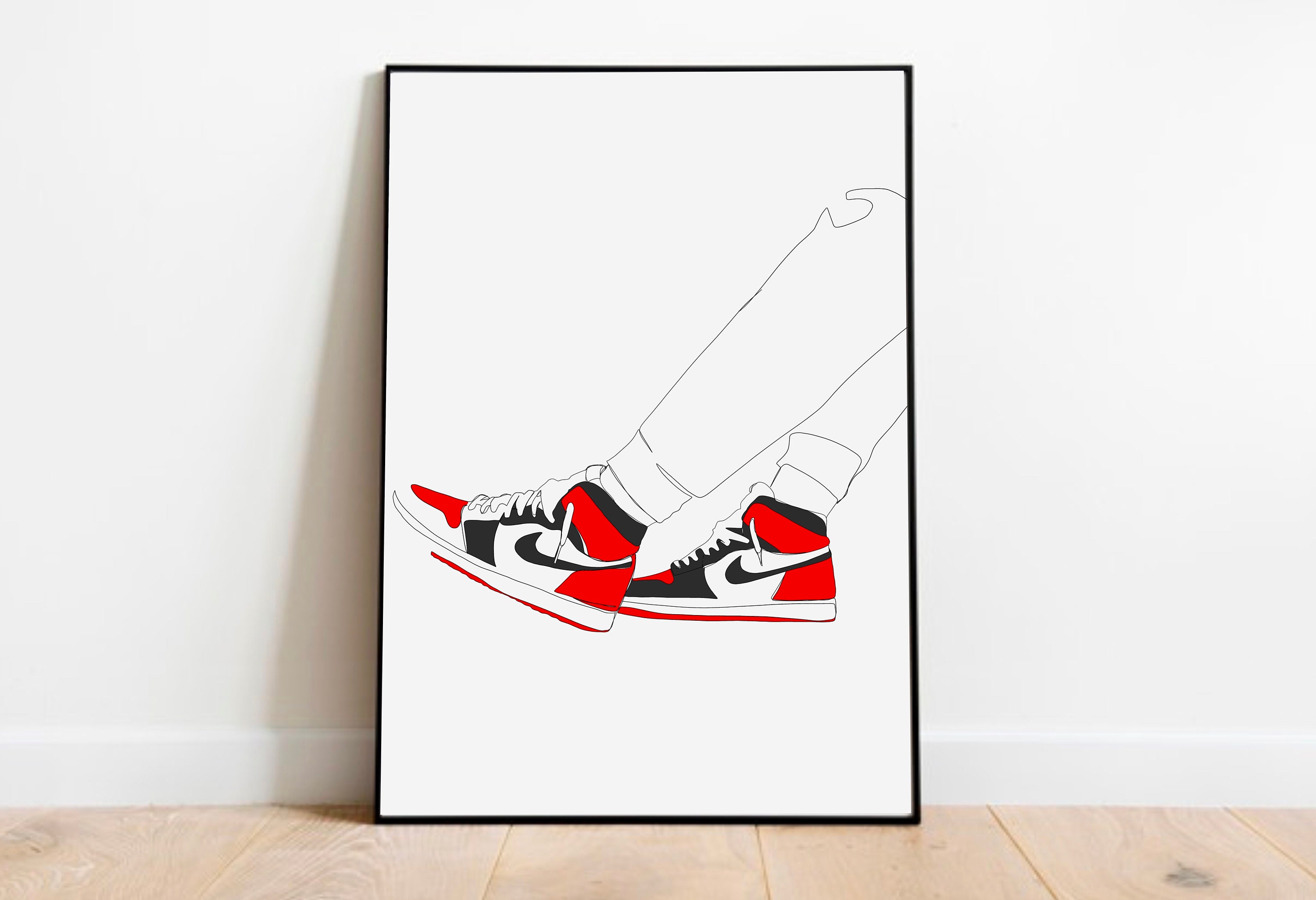 Printable Line Art Shoe Art Basketball Shoes Art Print Etsy