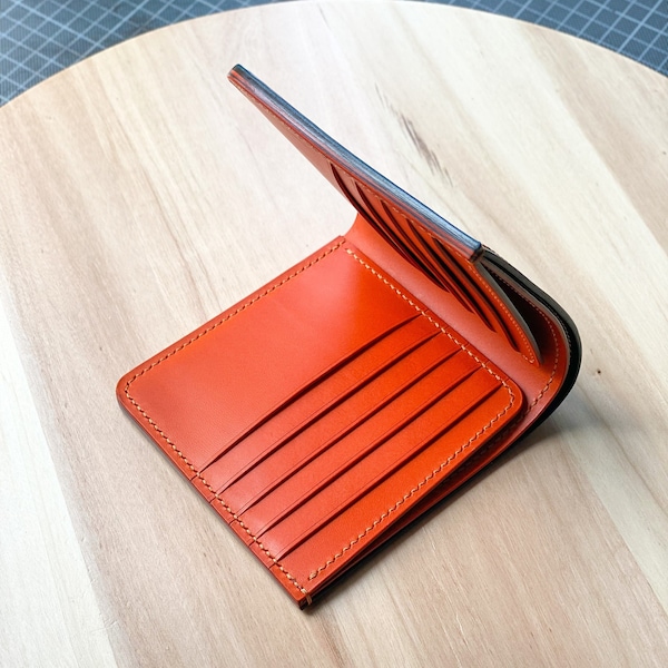 Buttero Bifold Leather Wallet. 10 card slots. Mens gift. Handmade wallet. Customizable in 11 colors. Personalization available.