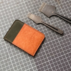 Leather Card Holder. Minimal wallet. Handmade cardholder. Slim front pocket wallet image 2