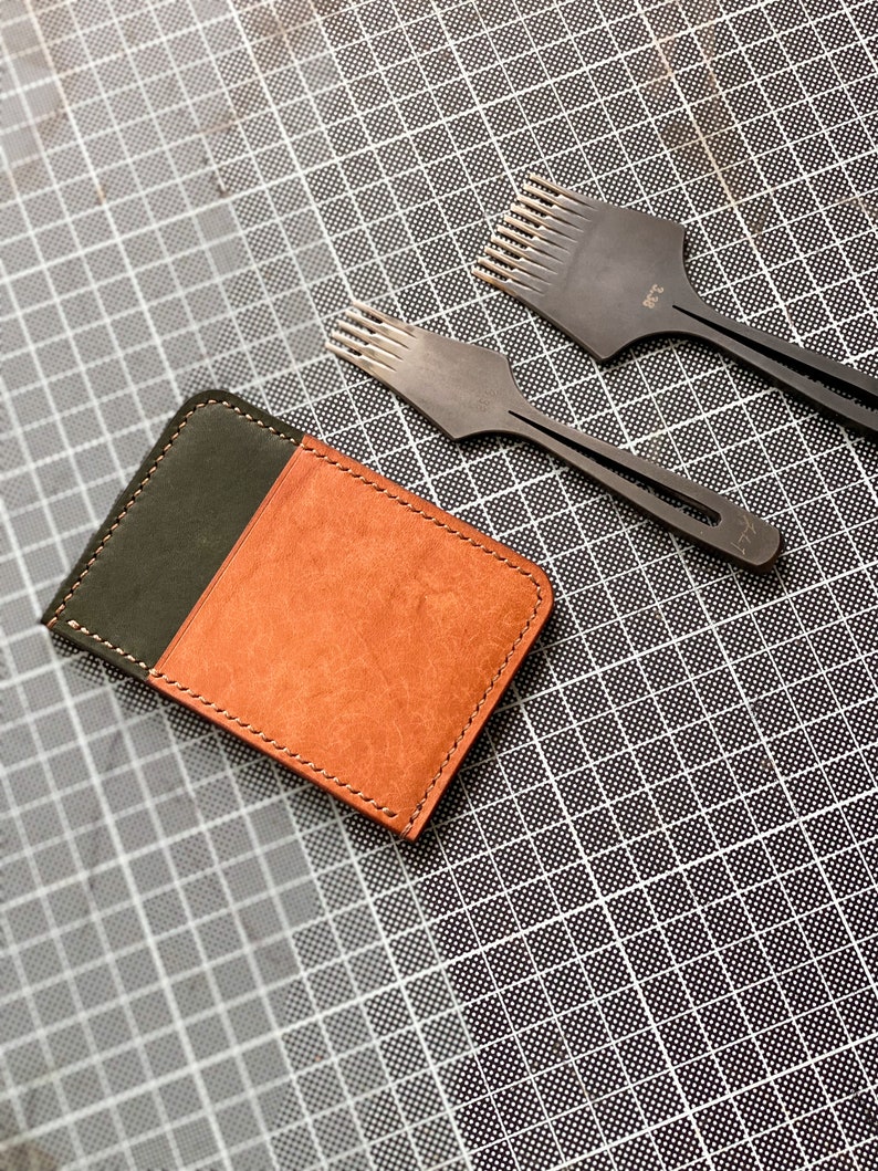 Leather Card Holder. Minimal wallet. Handmade cardholder. Slim front pocket wallet image 2