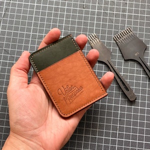 Leather Card Holder. Minimal wallet. Handmade cardholder. Slim front pocket wallet image 1