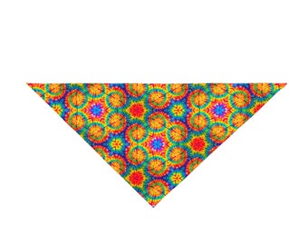 Rainbow Tiedye Dog Bandana - All Over Print Sublimation Pet Bandana
