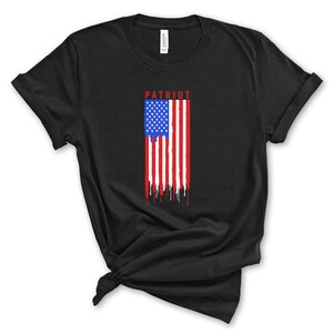 USA Patriot Flag T-Shirt - Dripping American Flag Graphic Tee - Patriotic Apparel