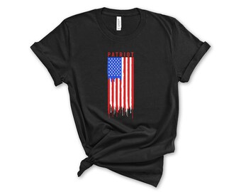 USA Patriot Flag T-Shirt - Dripping American Flag Graphic Tee - Patriotic Apparel