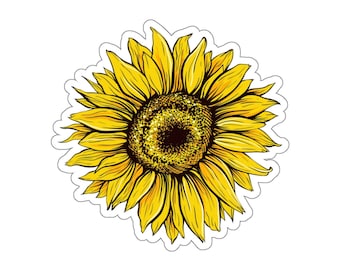 Sunflower Kiss-Cut Sticker - Pretty Summer Flower Stickers