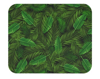 Green Tropical Leaves Mousepad
