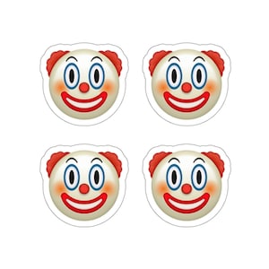Folha de adesivos de emoji de palhaço recortados com beijo - Conjunto de adesivos de vinil premium
