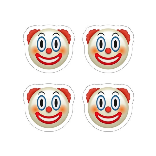 Feuille d’autocollants Clown Emoji Kiss-Cut - Ensemble d’autocollants en vinyle premium