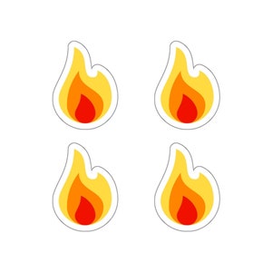 Flame Emoji Sticker Sheet - Mini Fire Emoji Kiss-Cut Stickers