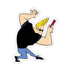 Adesivo Johnny Bravo Kiss-Cut - Adesivos de desenho animado infantil dos anos 90