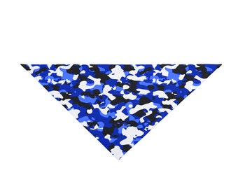 Blue Camouflage Dog Bandana - Dog Apparel Sublimation Print Pet Bandana