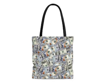 Hundred Dollar Bill Tote Bag - All Over Print Money Bag