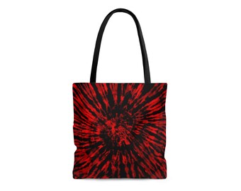 Red Tie-Dye Sublimation Tote Bag – All Over Print