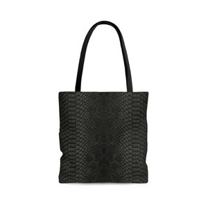 Black Snakeskin Tote Bag - Large All Over Print Tote Bag