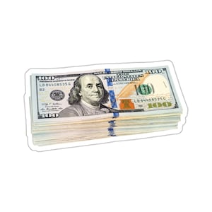 Stapel Hundert Dollar Scheine Geld Sticker