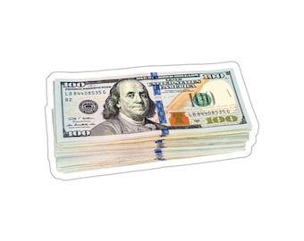 Stack of Hundred Dollar Bills Money Sticker