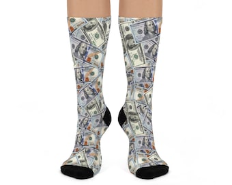 Hundred Dollar Bill Crew Socks – Money Print Cozy Socks