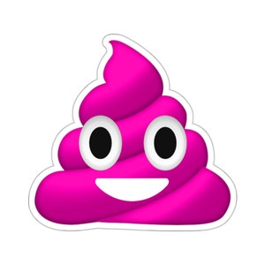 Pink Poop Emoji Kiss-Cut Sticker