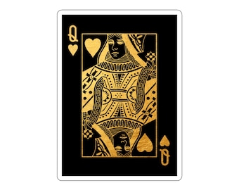 Gold Queen of Hearts Kiss-Cut Sticker