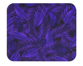 Purple Tropical Plant Leaves Mousepad