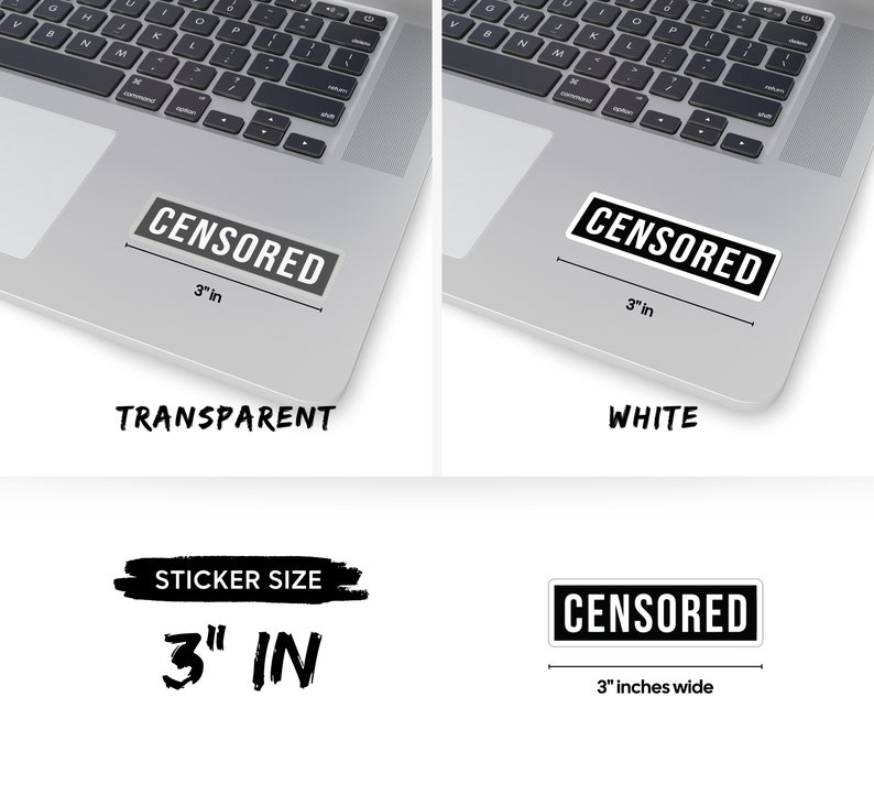 CENSORED Kiss-Cut Sticker 3" × 3"