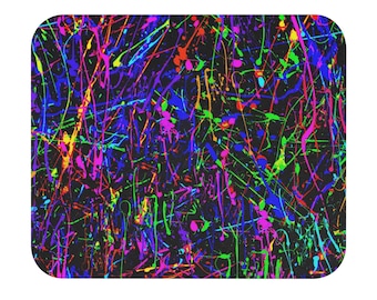 Neon Paint Splatter Mousepad