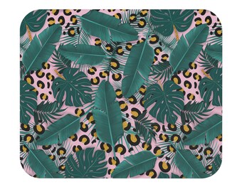 Tropical Plants Leopard Mousepad