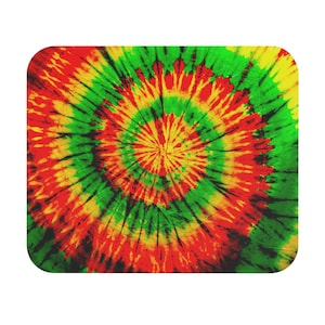 Red + Yellow + Green Rasta Tiedye Mousepad