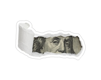 Ripped Money Sticker - Premium Vinyl Kiss-Cut Sticker