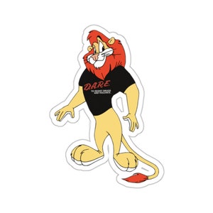 Daren the Lion DARE Program Mascot Kiss-Cut Sticker