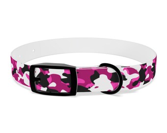 Pink Camouflage TPU Dog Collar