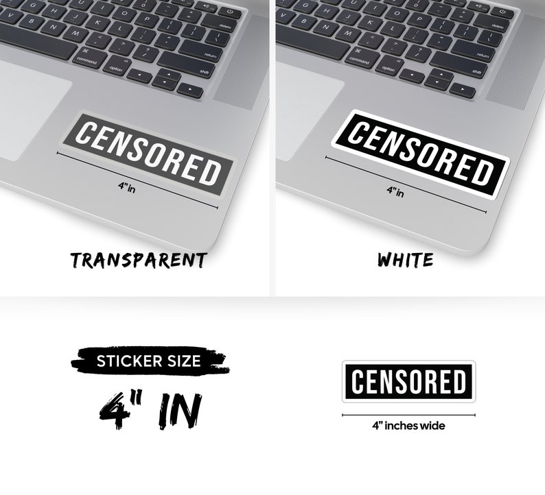 CENSORED Kiss-Cut Sticker 4" × 4"