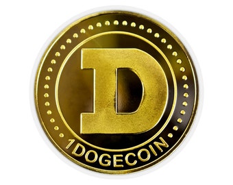 Gold Crypto Doge Coin Kiss-Cut Pegatina