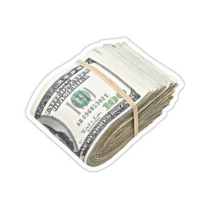 Rubber Banded Money Stack Sticker - Kiss Cut Sticker