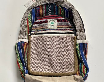 Mini mochila de cáñamo del Himalaya: mochila de viaje multicolor