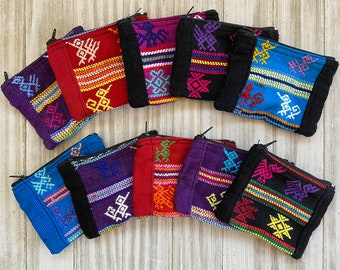 Colorful Small Guatemalan Mayan Bird Zippered Rosary Pouch/Coin Purse